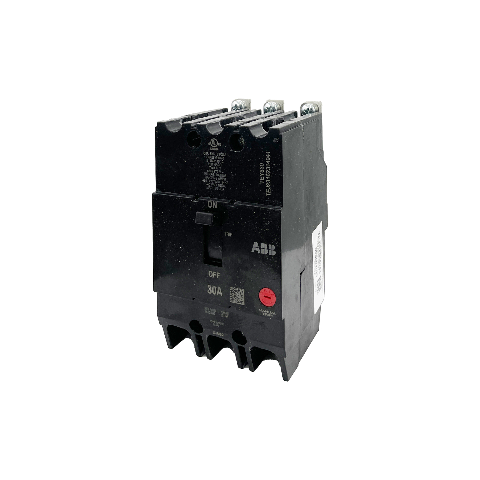 NIB- GE – TEY330 – Molded Case Circuit Breaker – 30A, 3-Phases, 480V