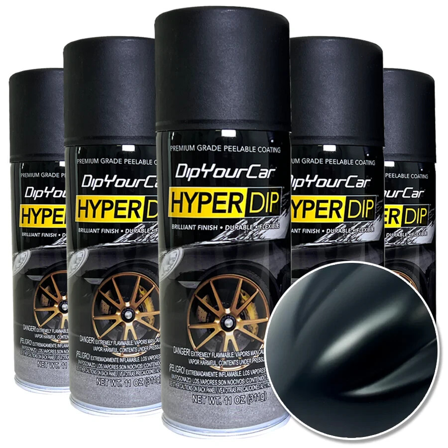 6 PACK – DYC HyperDip Aerosol Shadow Black (Satin) NEW