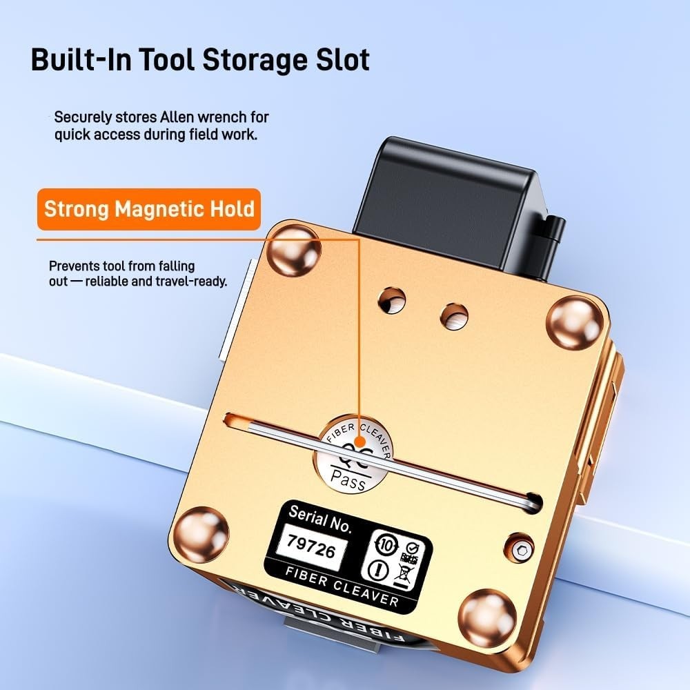 Optical Fiber Cleaver, High Precision FTTH Fiber Optic Cutter with 16 Cleave Pos