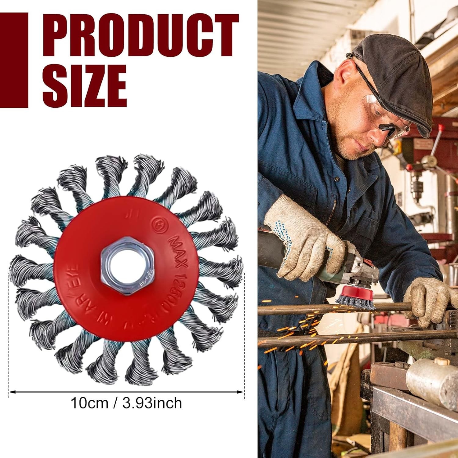24 Pcs Wire Wheel Brush Wire Wheels with 5/8″-11 Threaded Arbor for 4 1/2 Angle