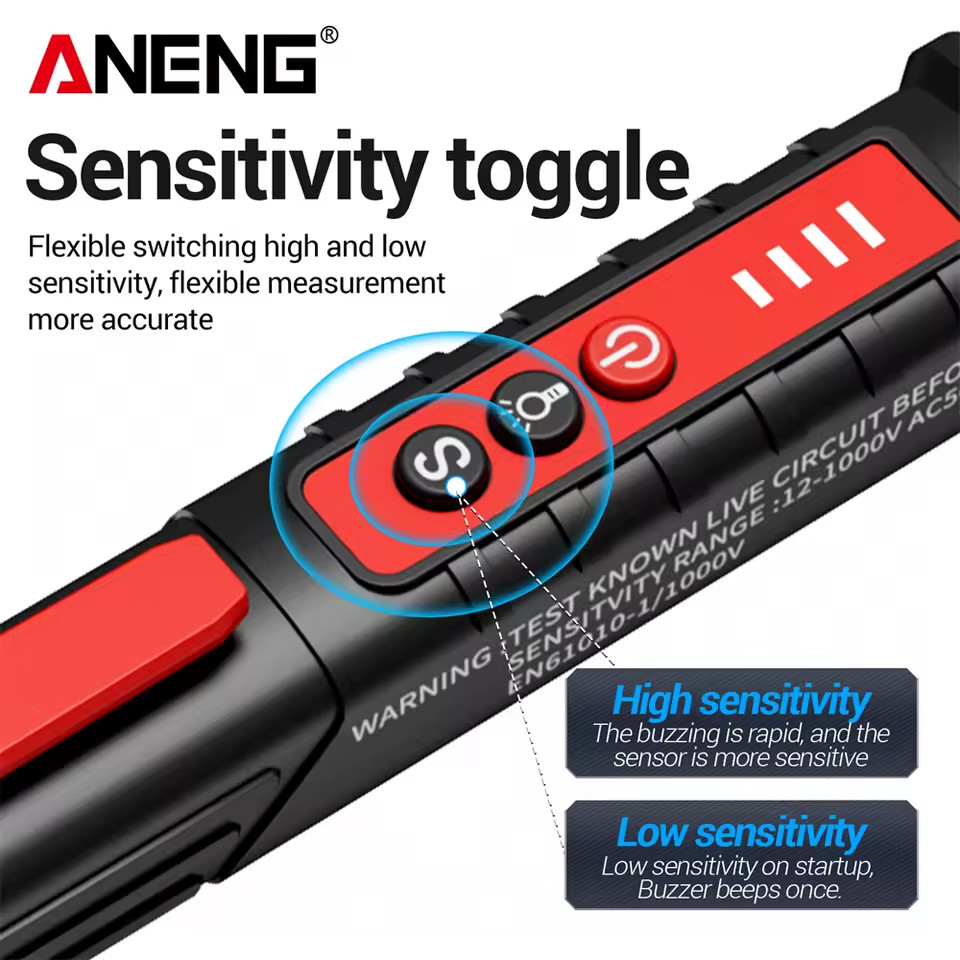 Digital AC Voltage Tester Pen 12V-1000V NCV Live Wire Indicator Sensor LED Light