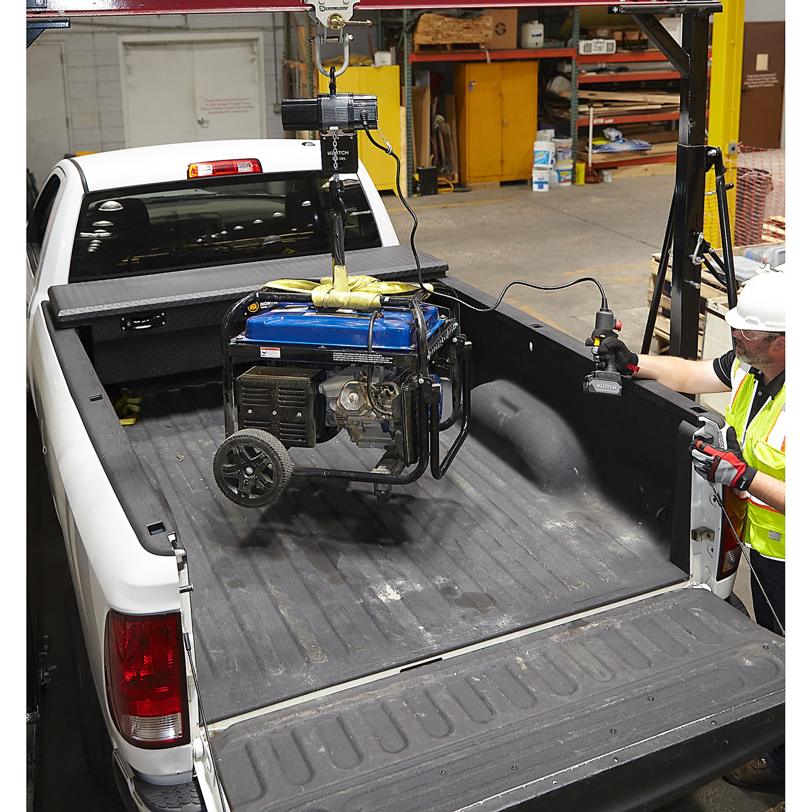 Klutch Chain Hoist Kit, KLiQ 20V, Battery-Powered, 500-Lb. Capacity, 9.85ft.