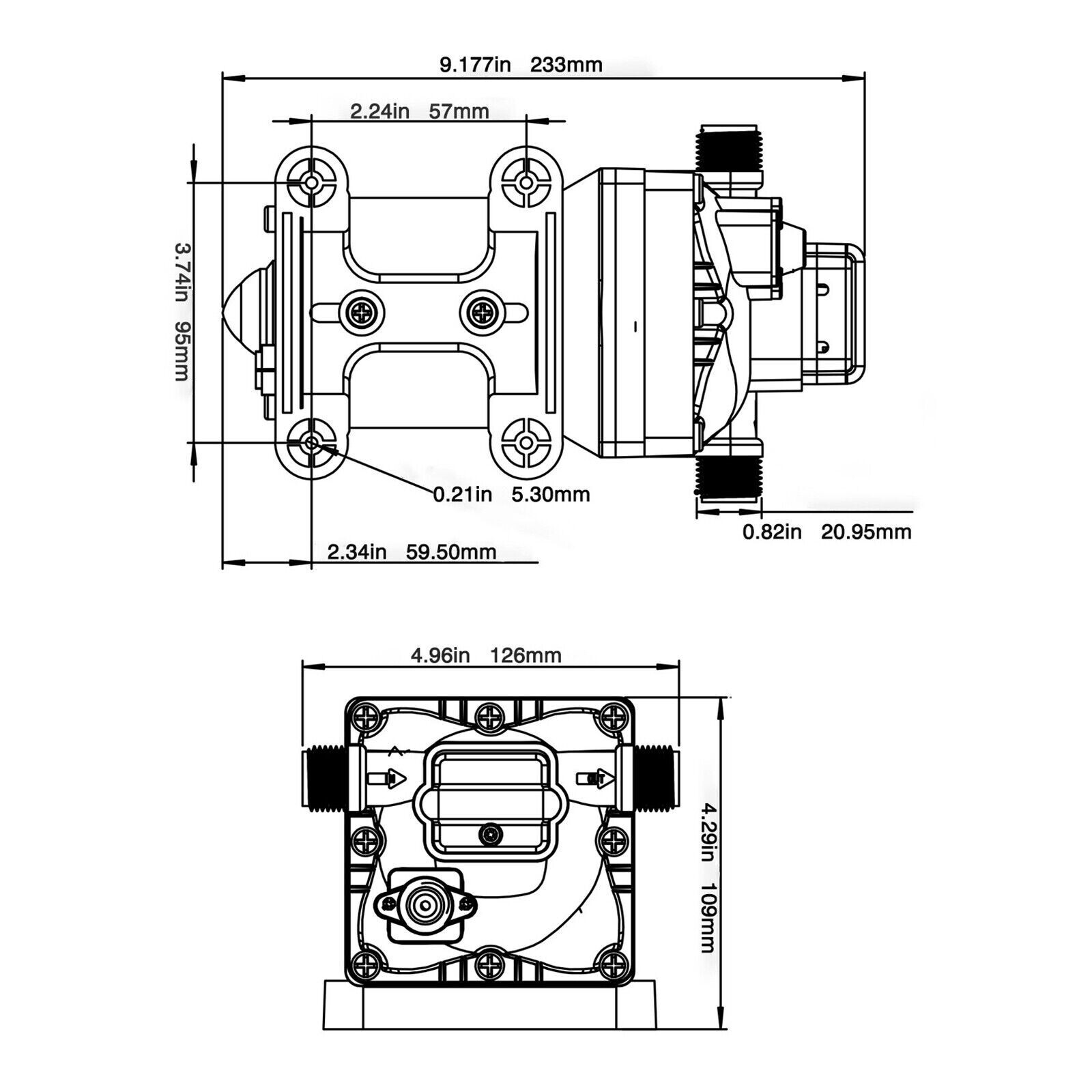 110V Self Priming Water Pressure Diaphragm Pump 55 PSI for Home/Caravan/Marine