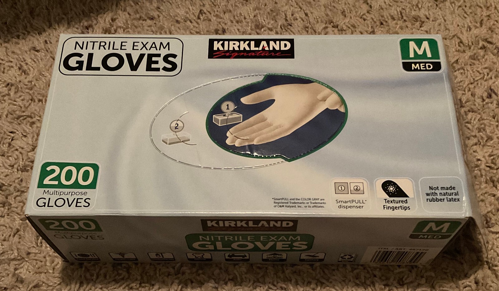 Kirkland Signature 5535271 Nitrile Exam Multi-Purpose Gloves, Size M – 200 Pack