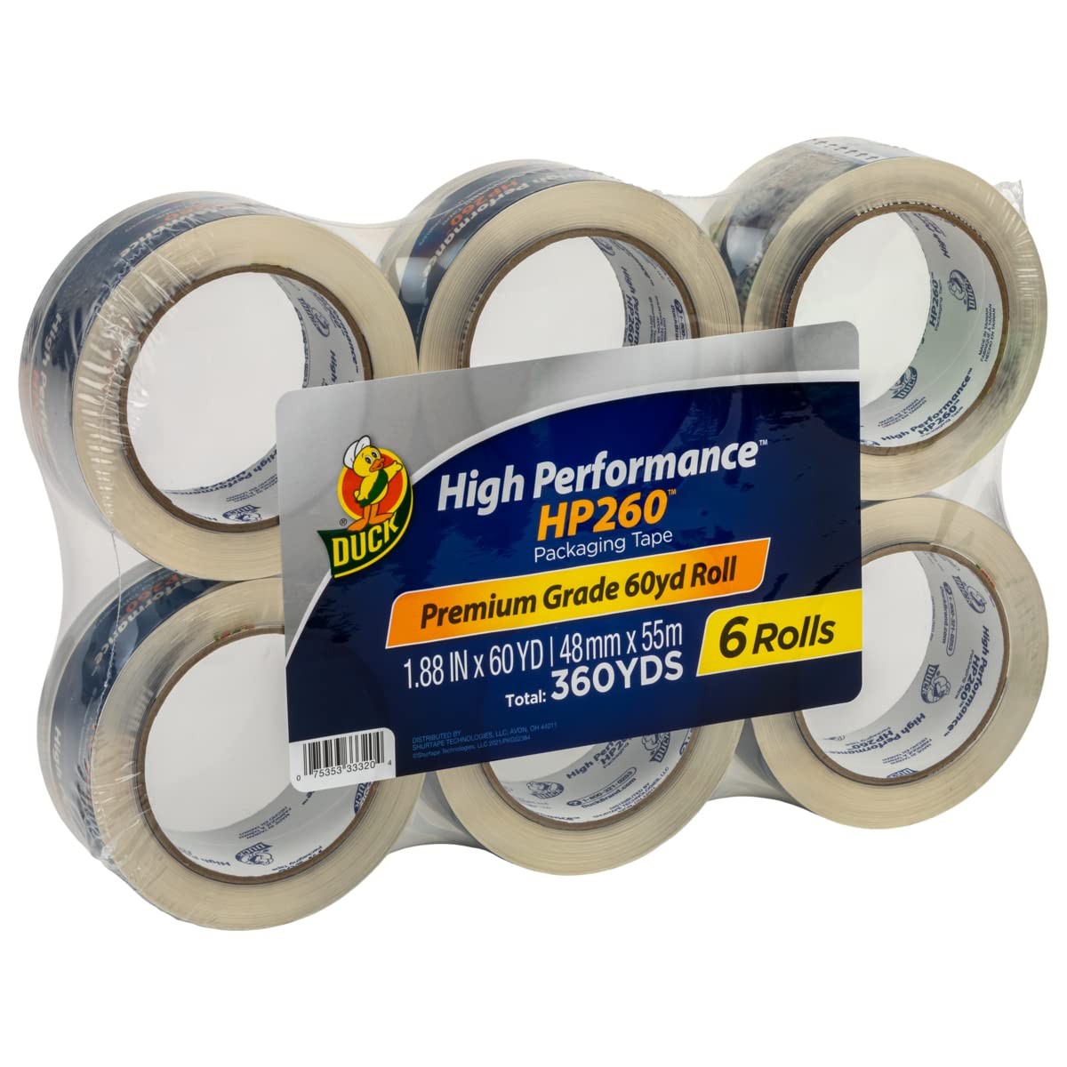 Duck High Performance Clear Packing Tape Refills – 6 Rolls of 6 Rolls,