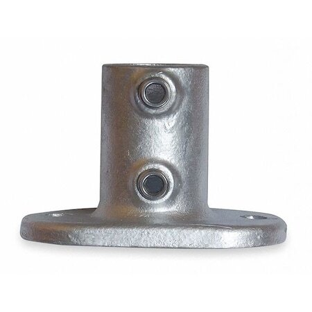 Zoro Select 4Nxu4 Structural Pipe Fitting, Railing Base Flange, Cast Iron, 1.25