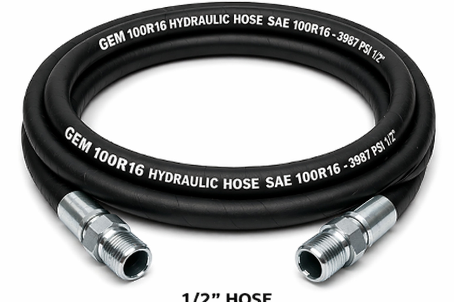 1/2″ 2 Wire 100R16 Hydraulic Hose Assembly with 1/2″ Male NPT Fittings 3987 PSI