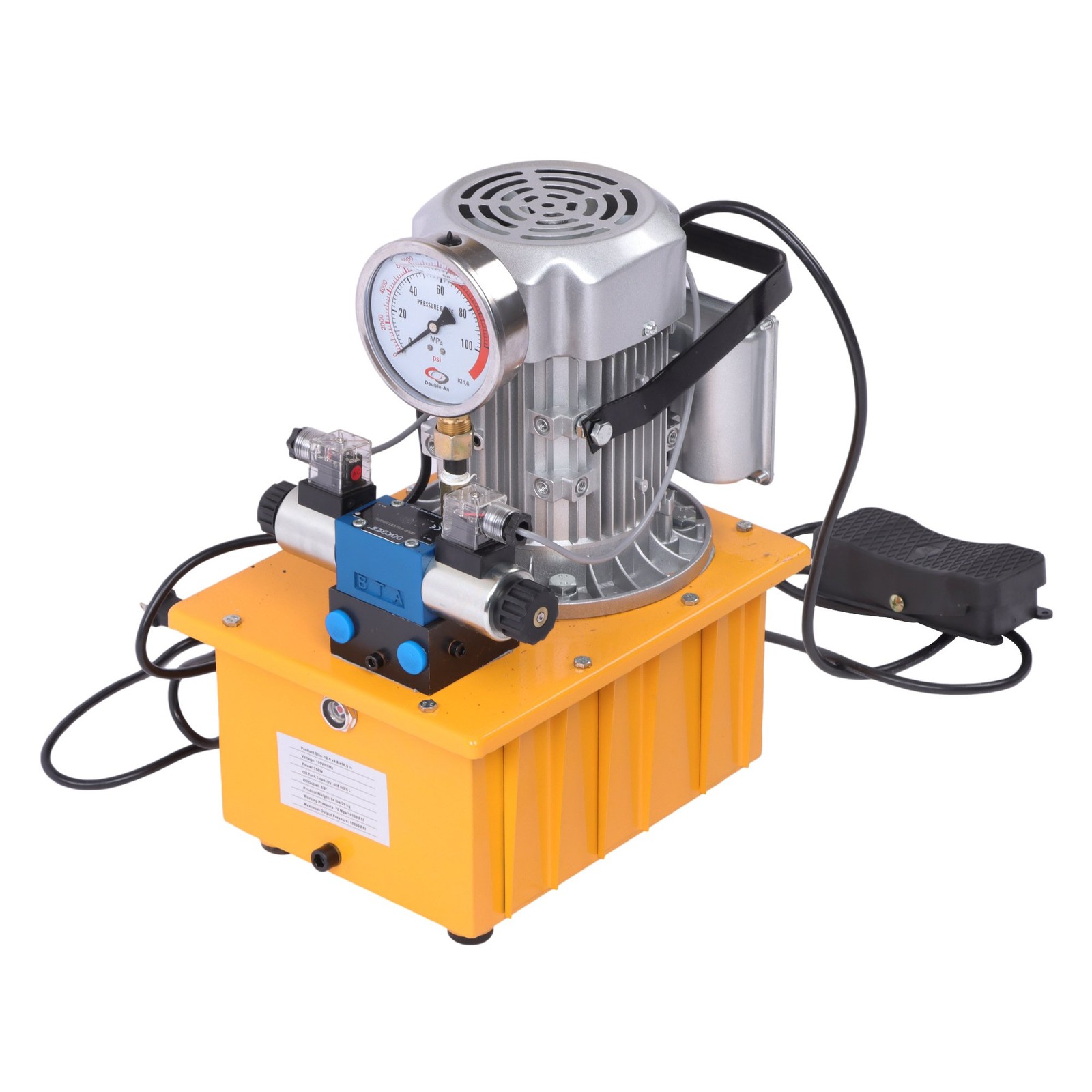 Electric Hydraulic Pump 10000 PSI Double Acting 8L Solenoid Valve 110V