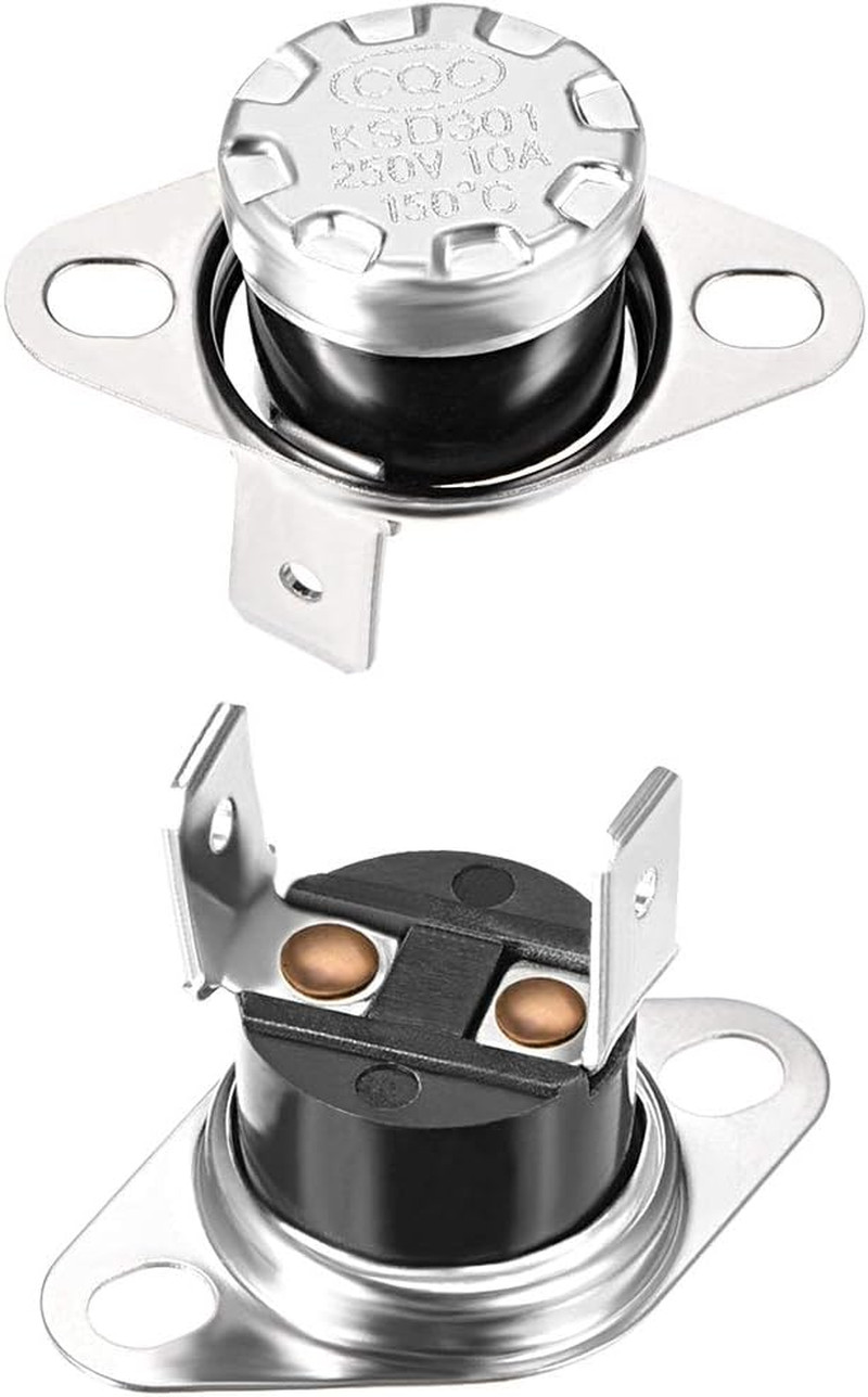 Uxcell KSD301 Thermostat 150°C/302°F 10A N.C Adjust Snap Disc Temperature Switch