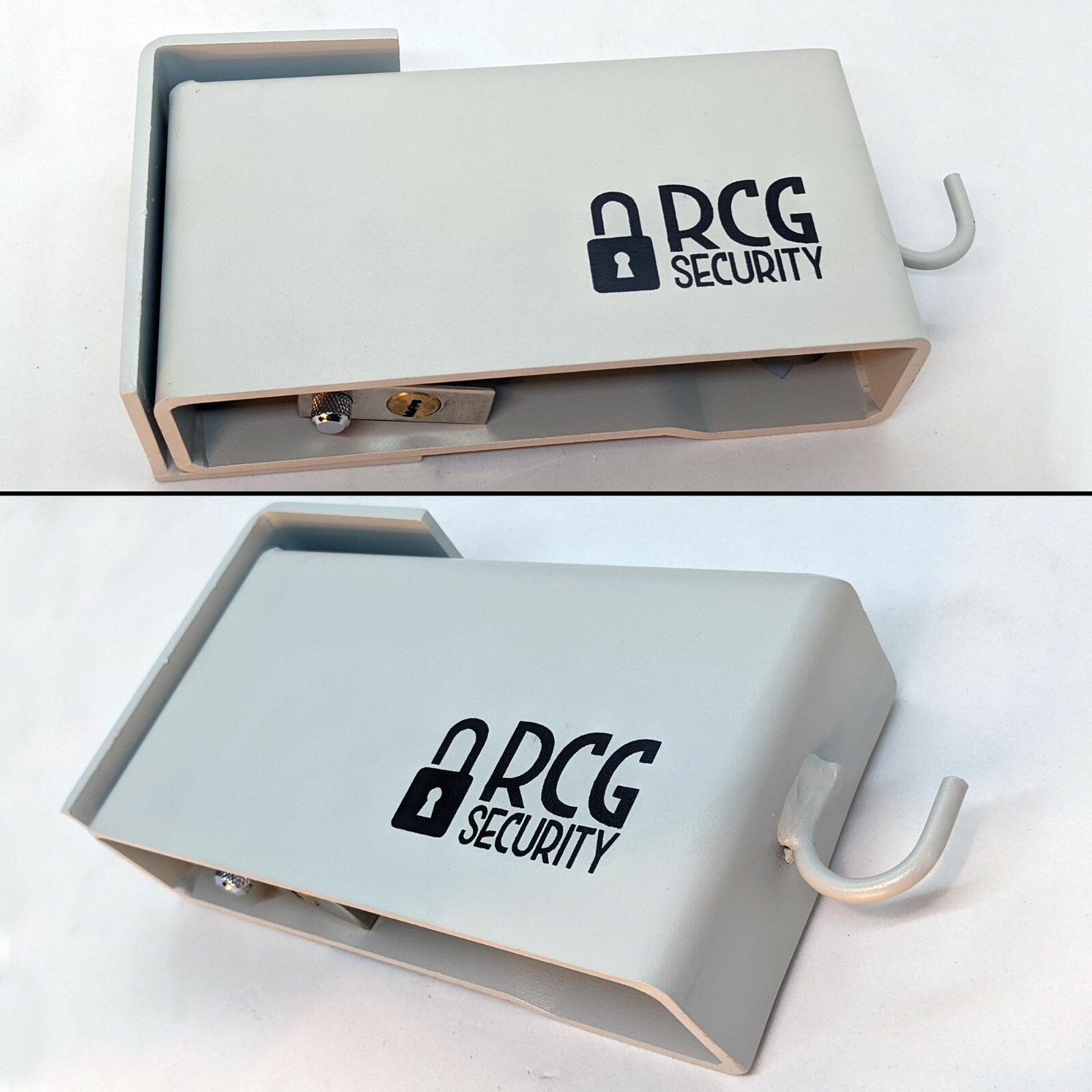 Heavy Duty Bolt-On Container Lockbox w/ D-Style Lock, Lock Box Mounting Template