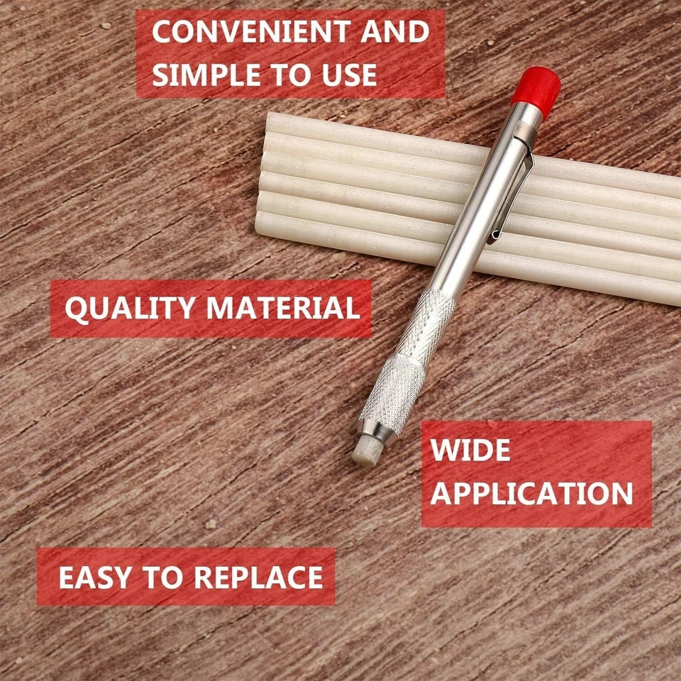 Soapstone Holder Round Holder Flat Marking Pen Marker Refills Welding Tool 2 Pcs