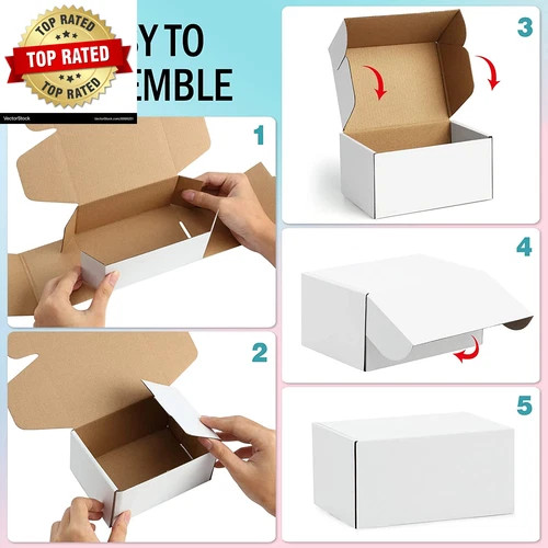 Shipping Boxes 7X5X2 Inches White Small Mailing Boxes 25 Pack Cardboard