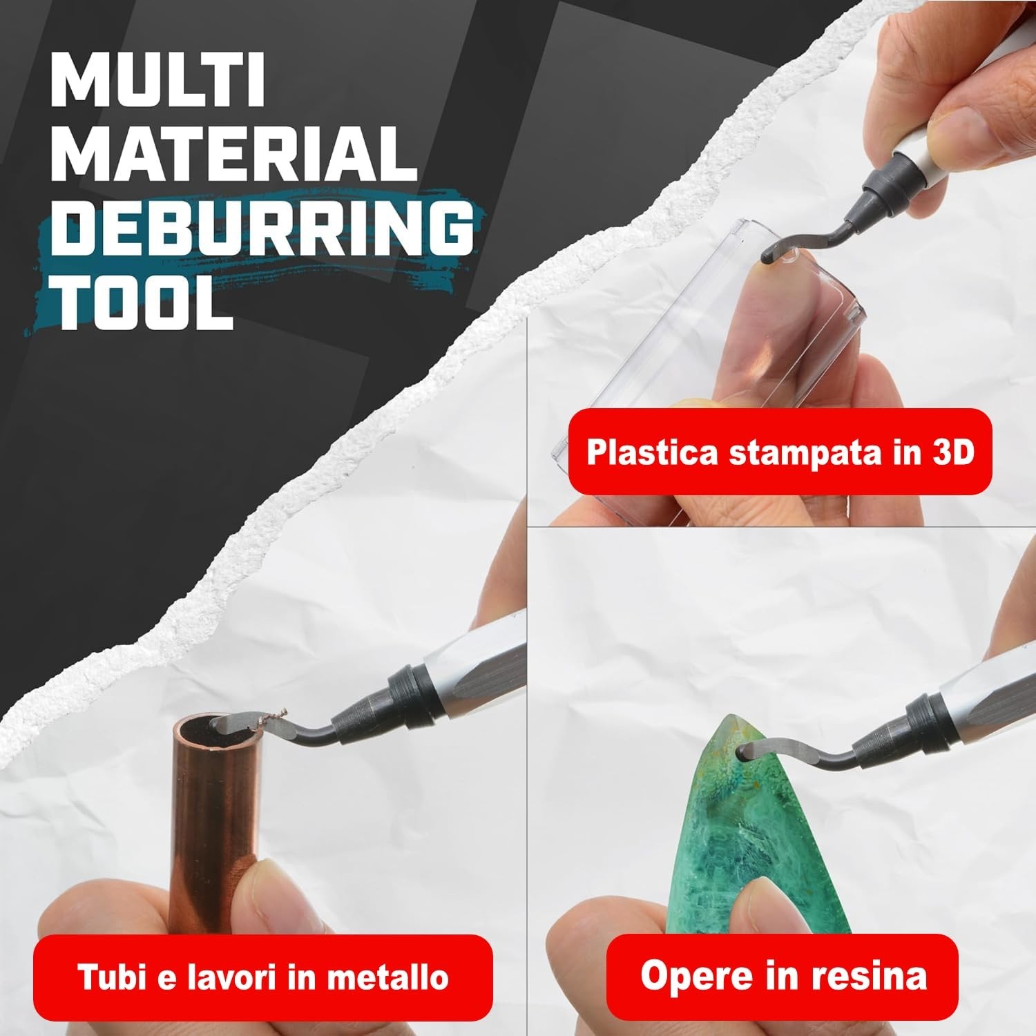 Deburring Tool with 11 M2 HSS Blades for Metal Plastic PVC Copper 3D Printing
