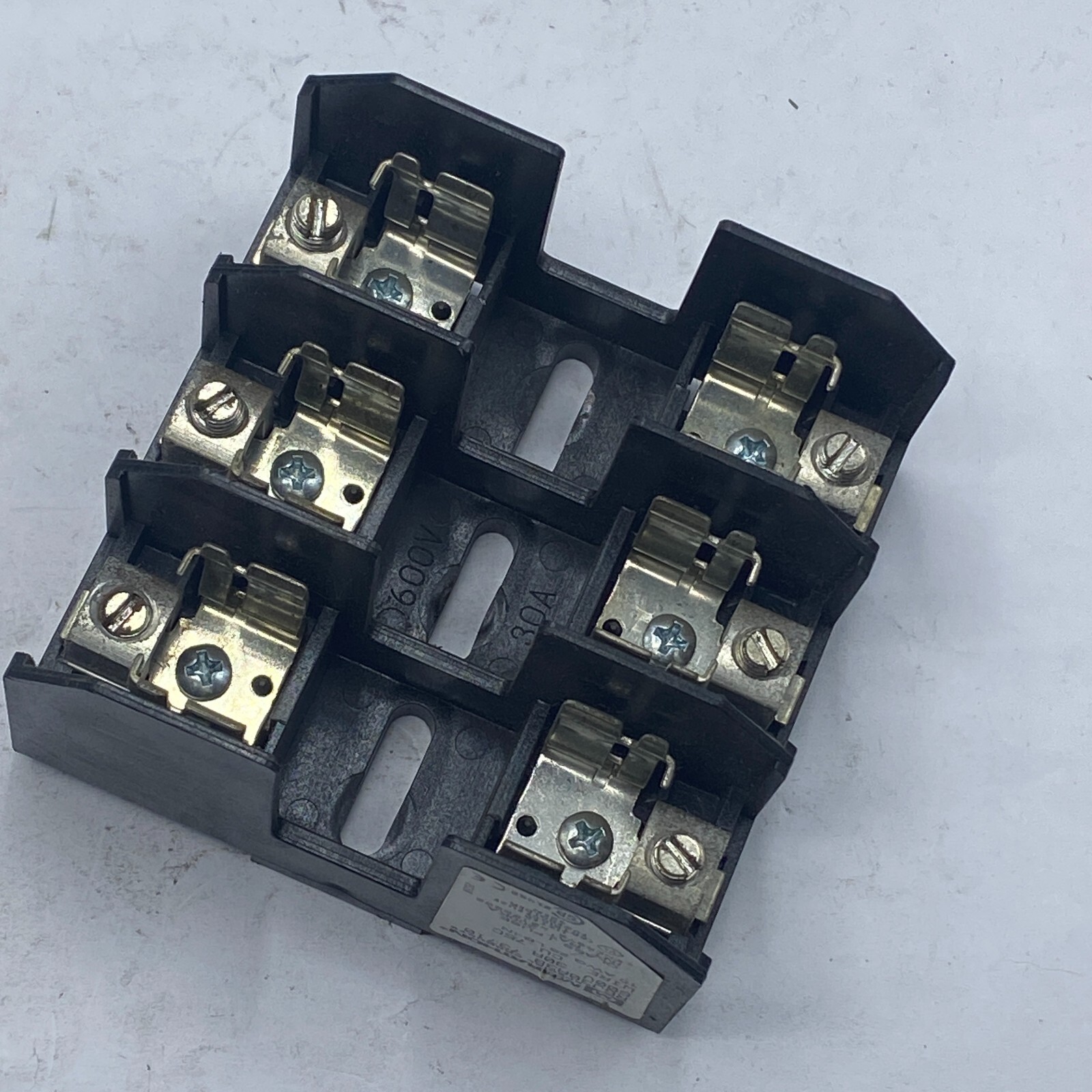 MARATHON R6J30A3B FUSE HOLDER BLOCK 600V 30AMP WIRE CU 75C CLASS J LOT OF 3🔔