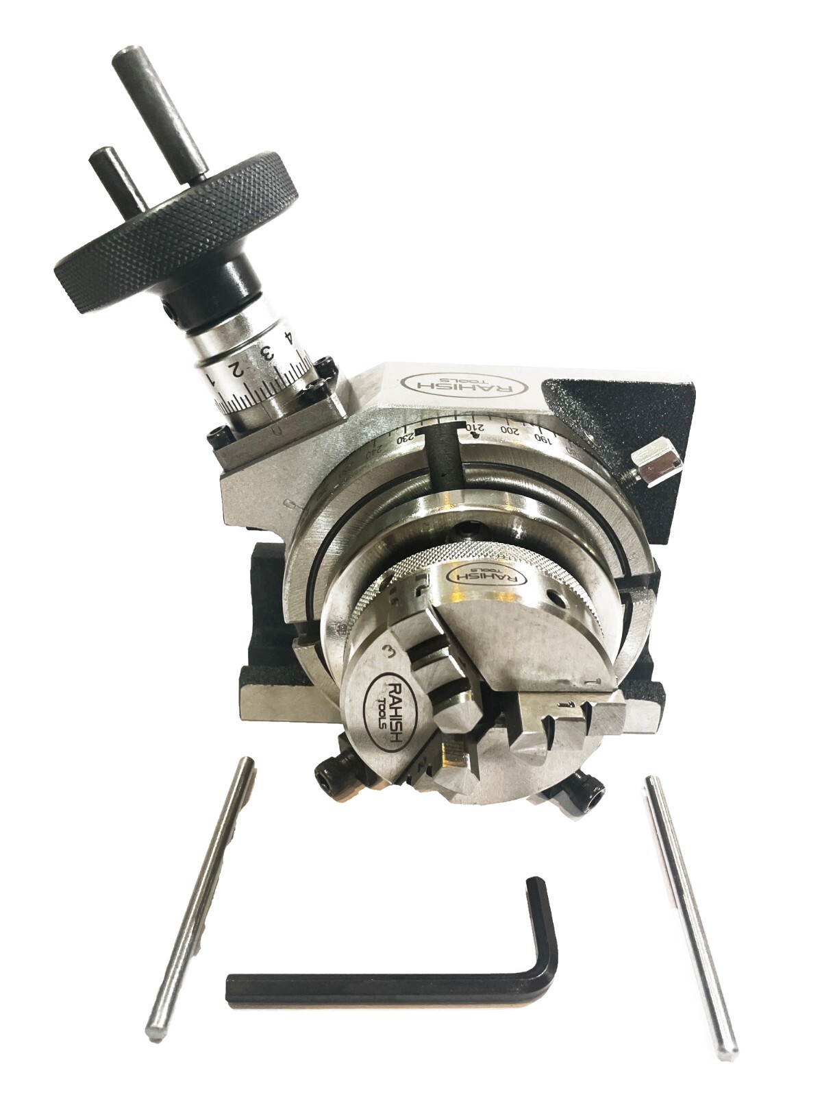 4″ 100 mm Rotary Table Horizontal And Vertical With 65 mm 3 Jaw Chuck Backplate