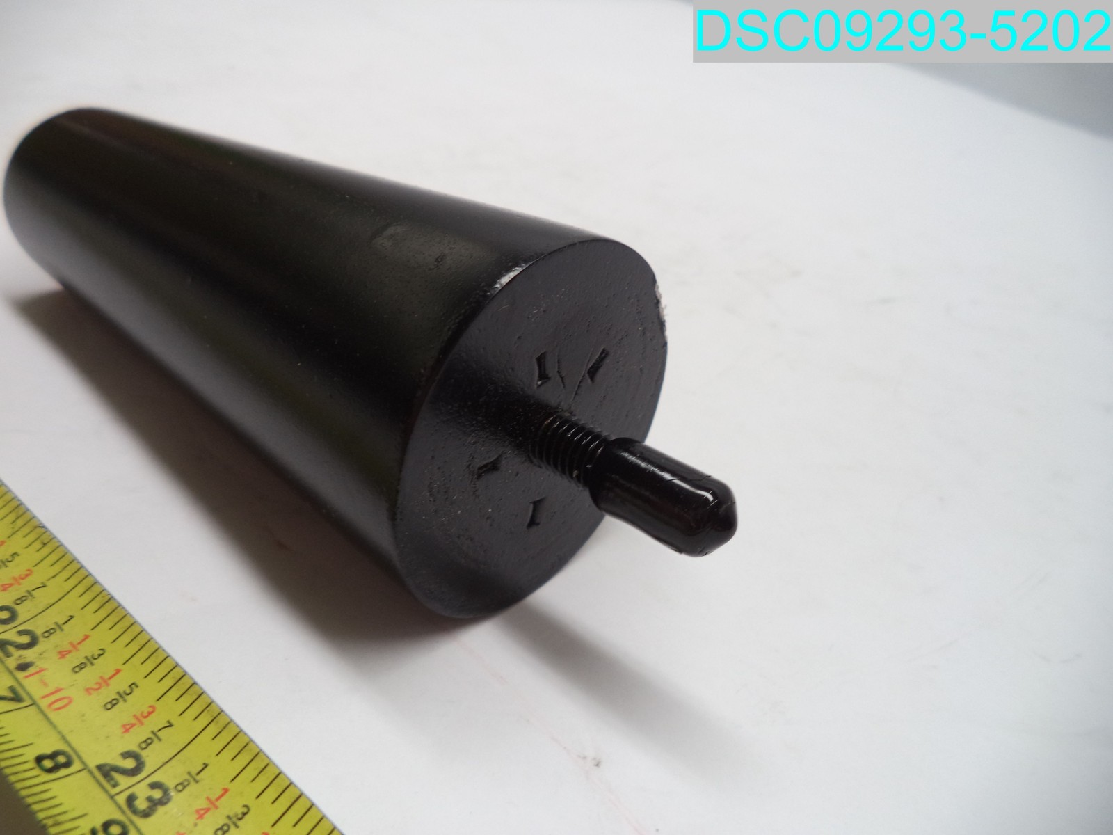 QTY=7: 4-3/4″ H Tall Black Round Wood Furniture Feet Legs 2″ Tapered To 1-7/16″