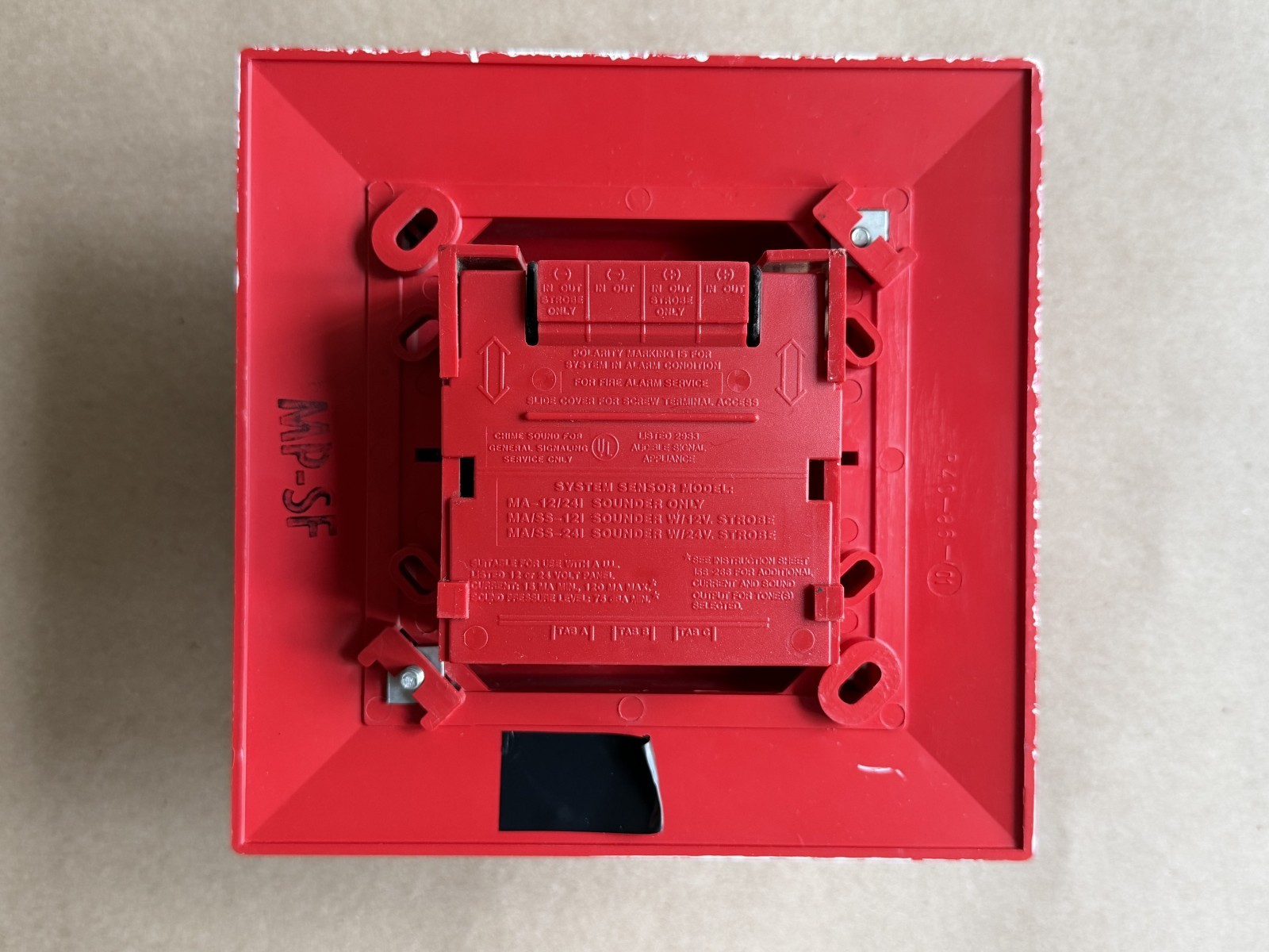 System Sensor SS-12 MA/SS-12 Multi-Tone Fire Alarm Horn Strobe 12-Volts USED