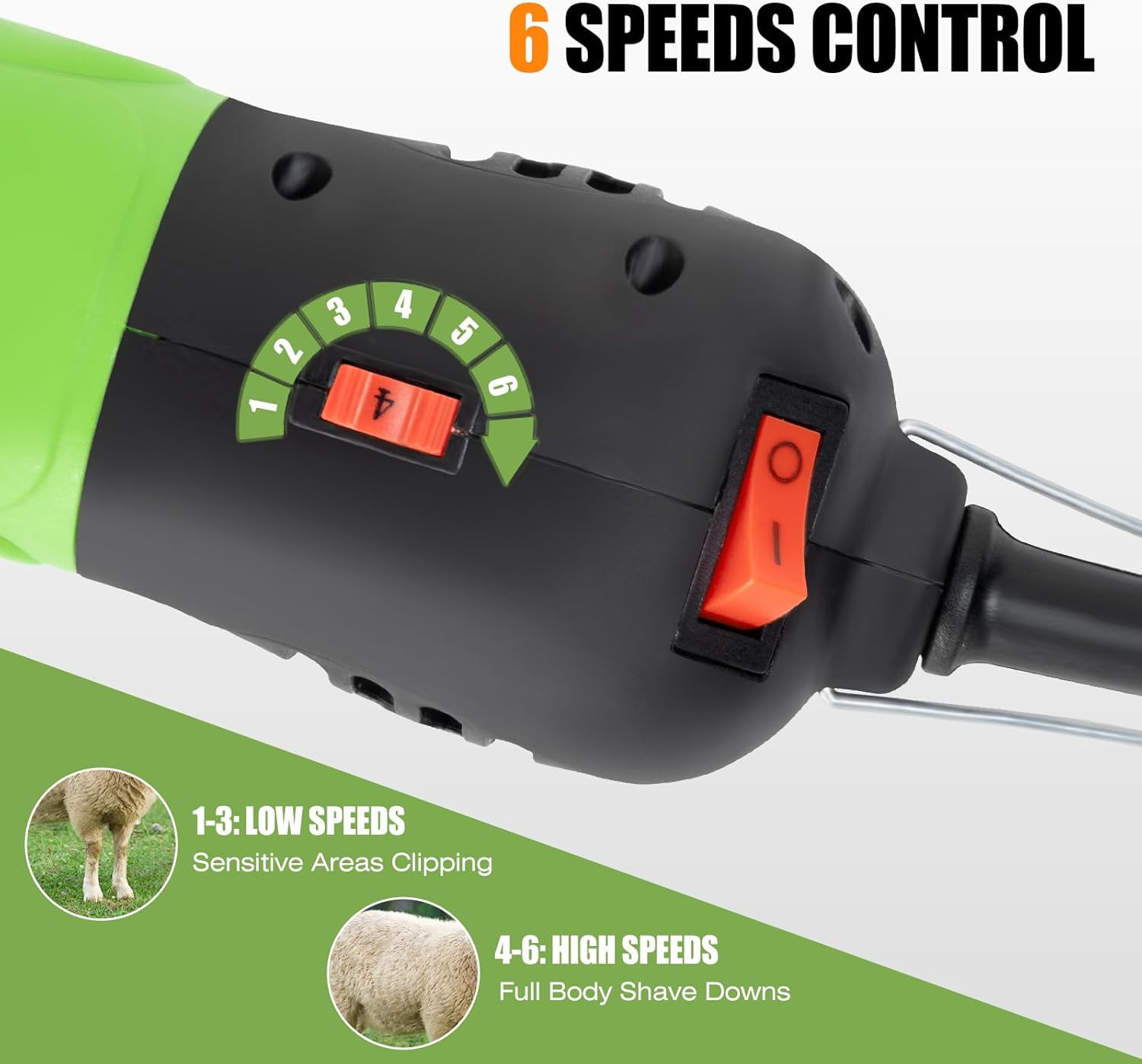 TAKEKIT Sheep Shears, 500W Professional Heavy Duty Sheep Clippers for Grooming,