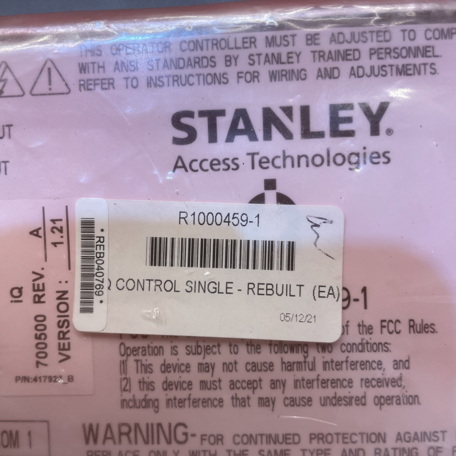 Stanley MC521 IQ Dual Controller P/N 1000459 Sealed for Sliding & Magic Force