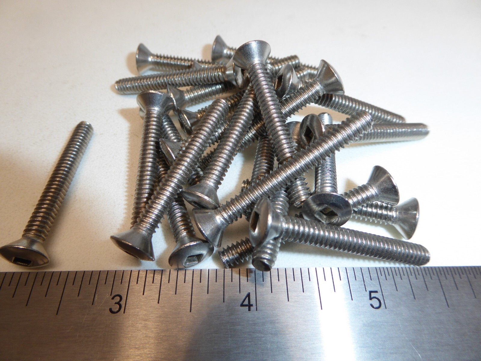 10-24 x 1-1 Oval Head Square Drive Machine Screw SS 18-8 VINTAGE USA Made Qty 25
