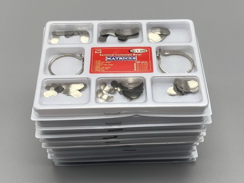 Dental Sectional Contoured Metal Matrices Refill Matrix Band Ledge 35-50um Kit