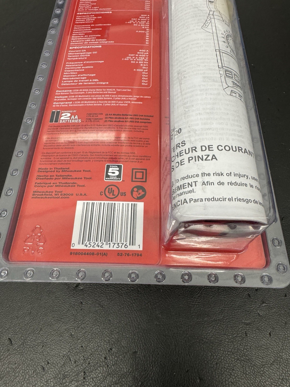 Milwaukee 2236-20 Clamp Meter for HVAC/R – Red