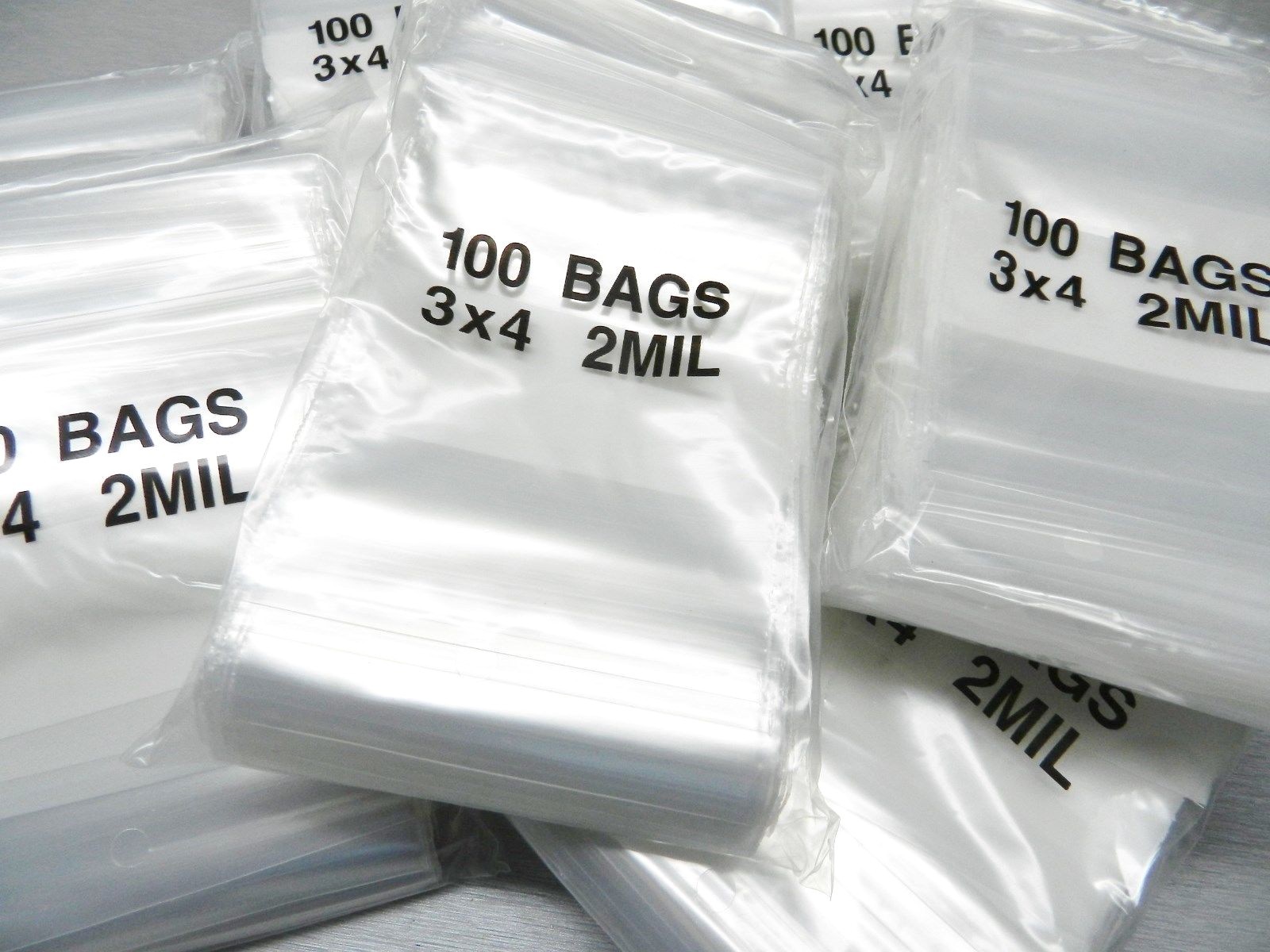 3×4 White Block Reclosable Bags 2mil Writeable 3x 4″ Poly Baggies 1000 Pcs