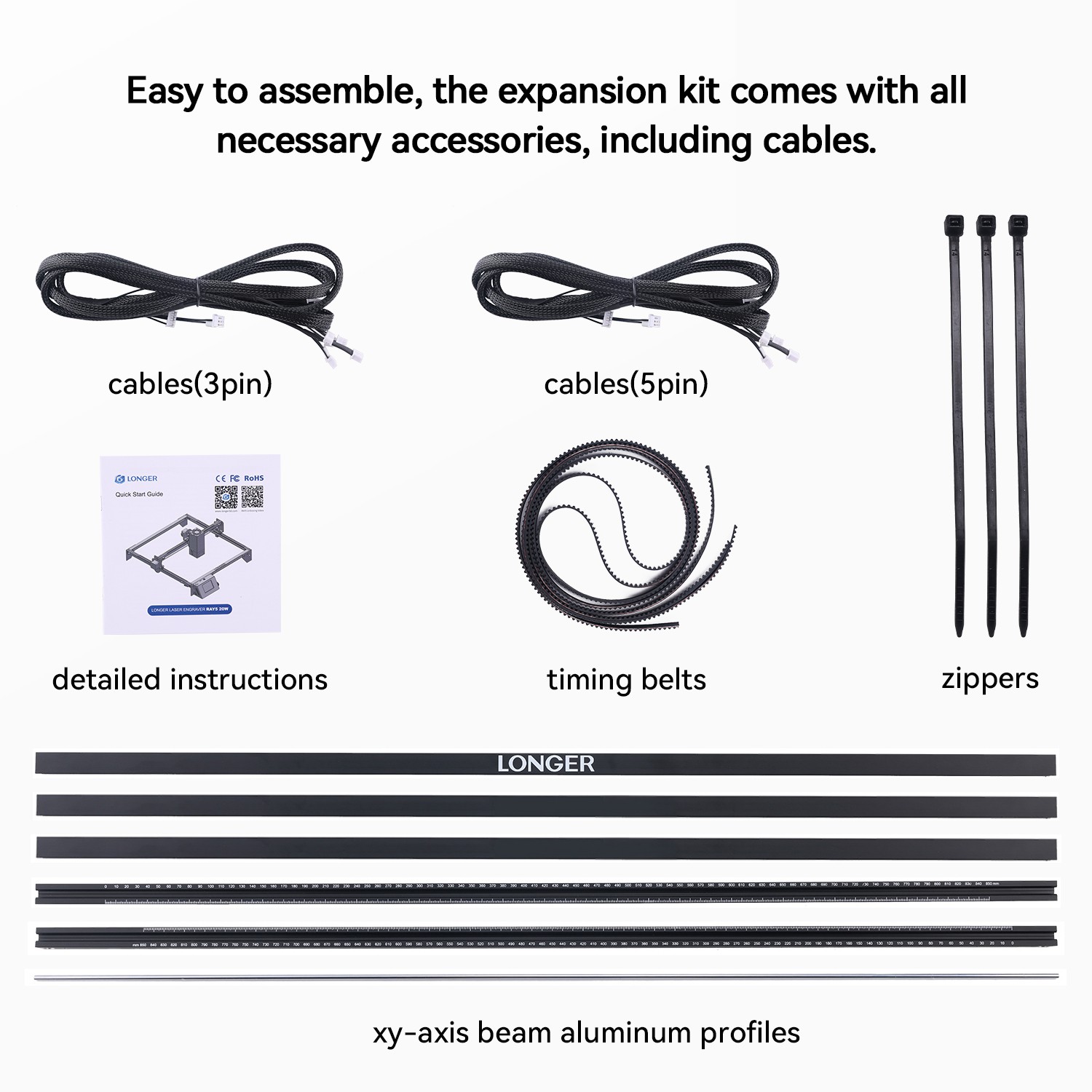 Extension Kits – Laser Engraver Area Expansion Kit XY Axis for Longer RAY5 NEW