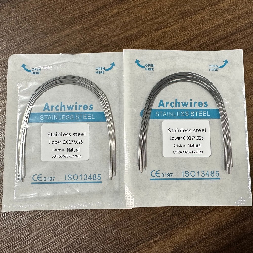 100Pc Dental Ortho S.S Arch Wire Round Rectangular Stainless Steel Wires Natural