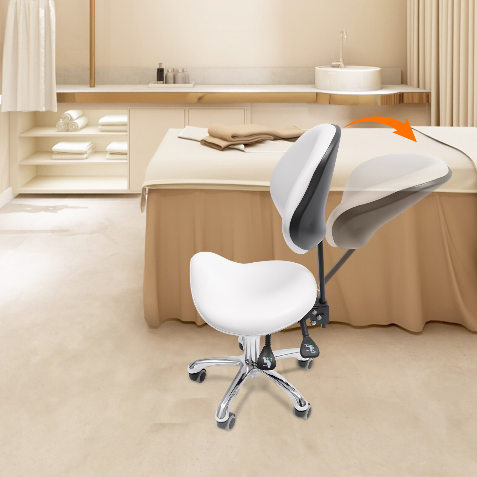 Saddle Stool Swivel Adjustable Saddle Stool Saddle Stool Chair 90kg/198.42lbs