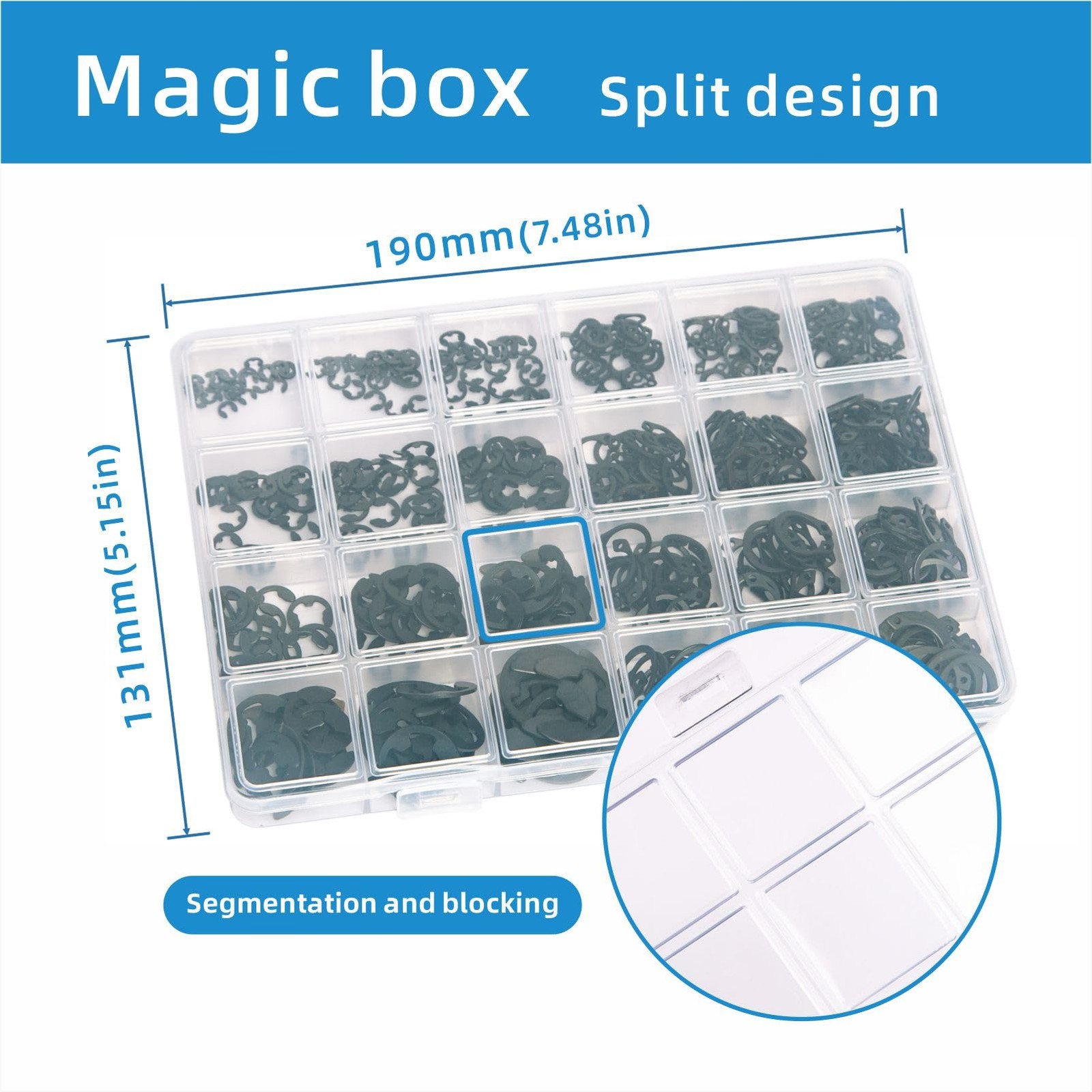 324 Pcs E-Clips Assortment Set External Retaining Rings C Clips Circlip