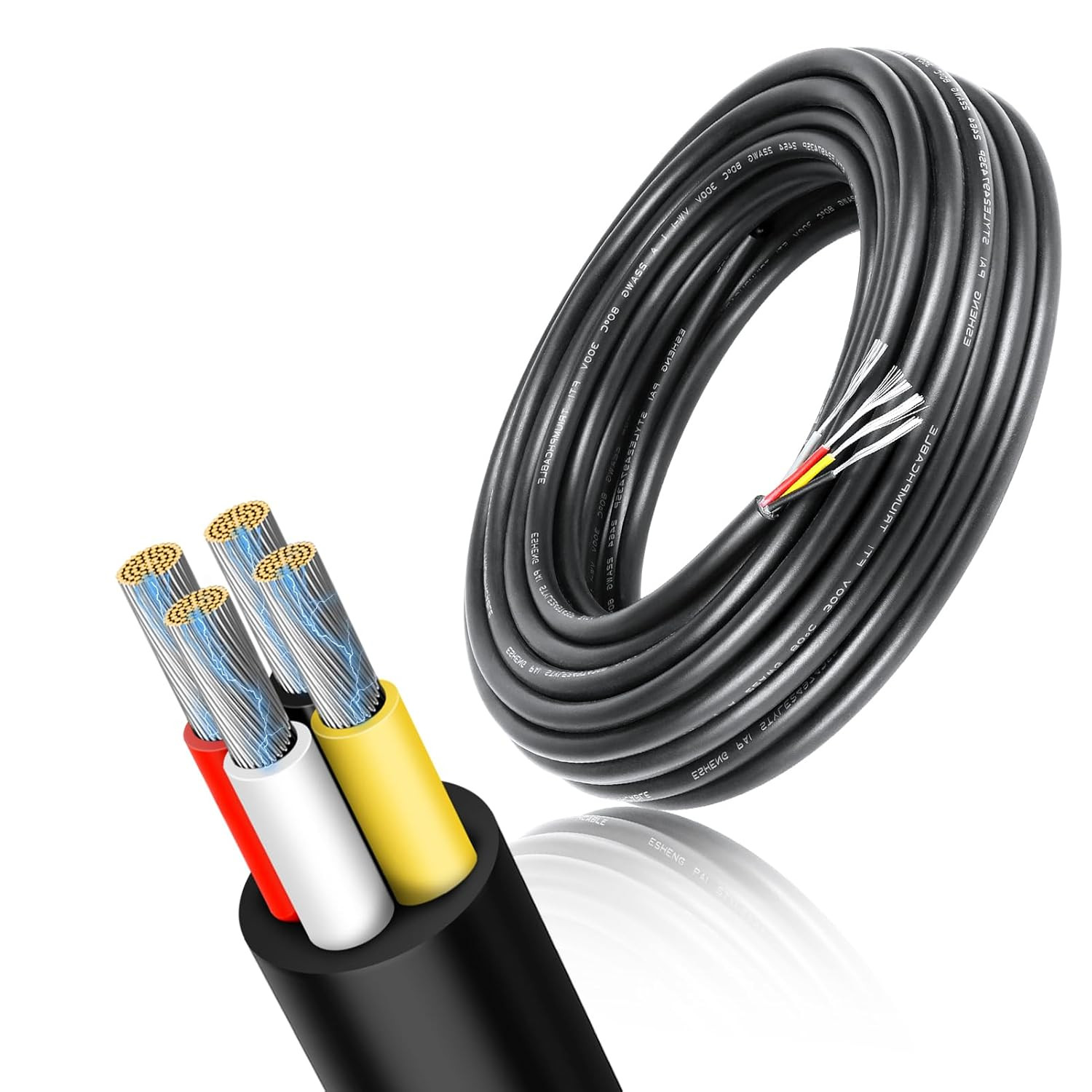 16 Gauge 3 Conductor Electrical Wire, 100FT Low Voltage 16/3 Tinned Copper Stran