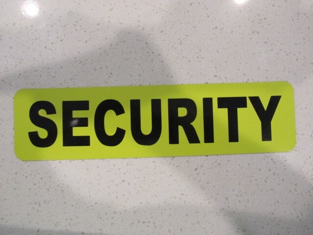 SECURITY Yellow & Black Vehicle Magnetic Sign 3″x12″ for Car Truck Van SUV