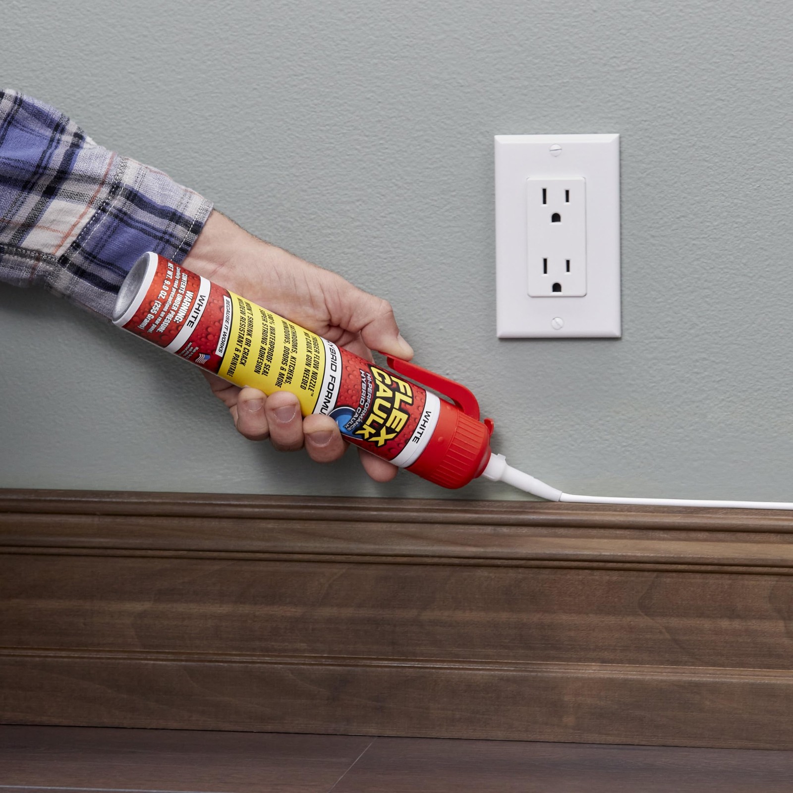 Flex Caulk, Waterproof & Weatherproof Hybrid Polymer Sealant, 6.6 oz, Clear