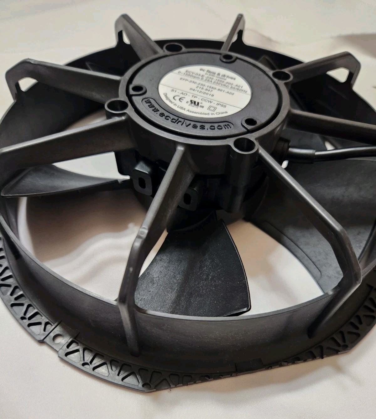 EPEC AC Fan Motor EC EFP Fan Pack with Wallring, 0-1550rpm 0.25A 230VAC 50/60Hz