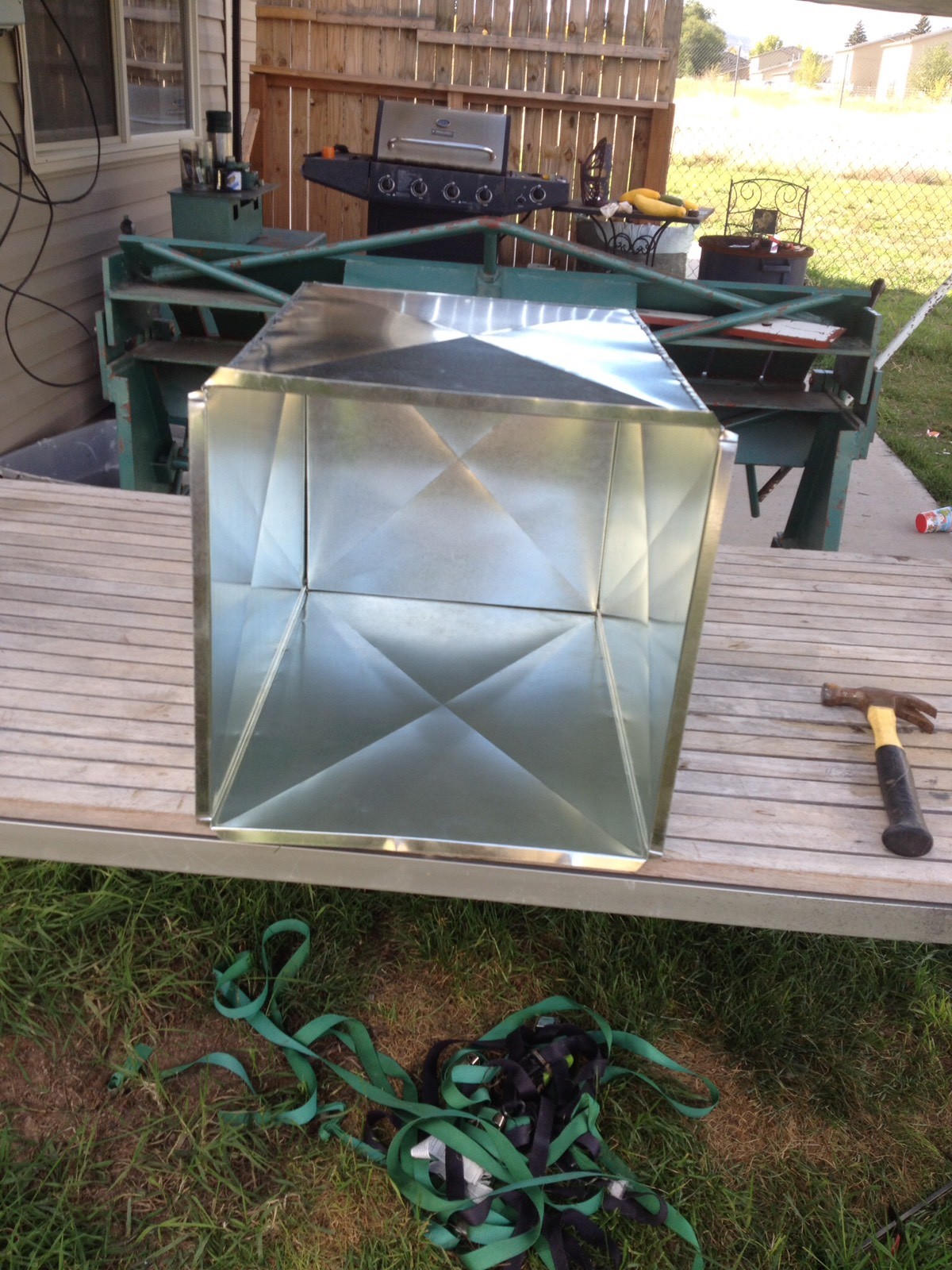 SUPPLY AIR DUCT PLENUM 16 X 14 X 12 LONG W/12 Hole GALVANIZED STEEL 26 GAUGE
