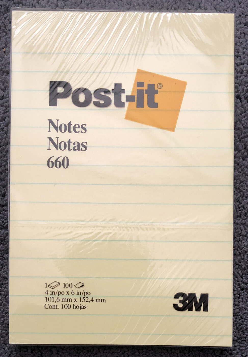Post-it 660 Lined Post-it Notes, 4X6”Canary Yellow, 1 Pad 100 Sheets
