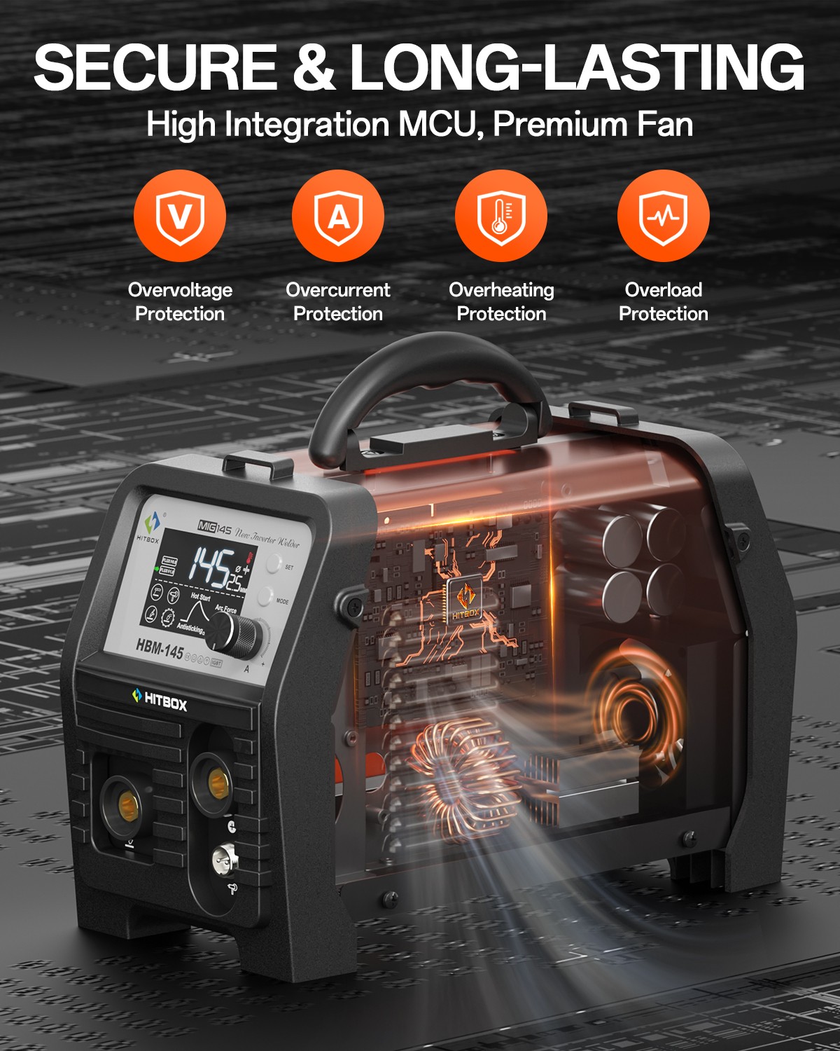 Light Weight 110V/220V 145A Flux MIG Welder Lift-TIG Stick 3 in1 Welding Machine