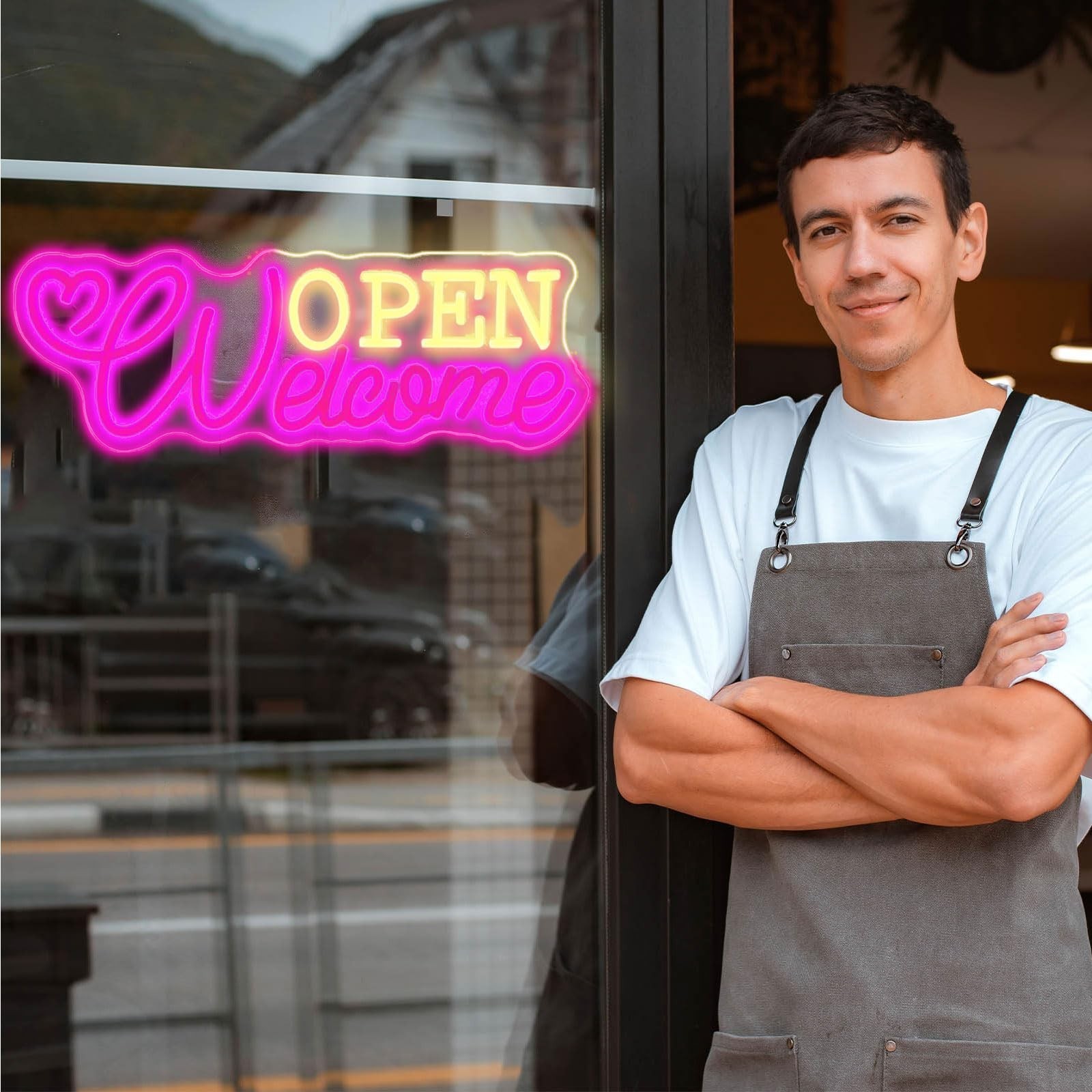 LED Neon Open Sign ,17″ Light Bright for Restaurant Bar Store Shop Market
