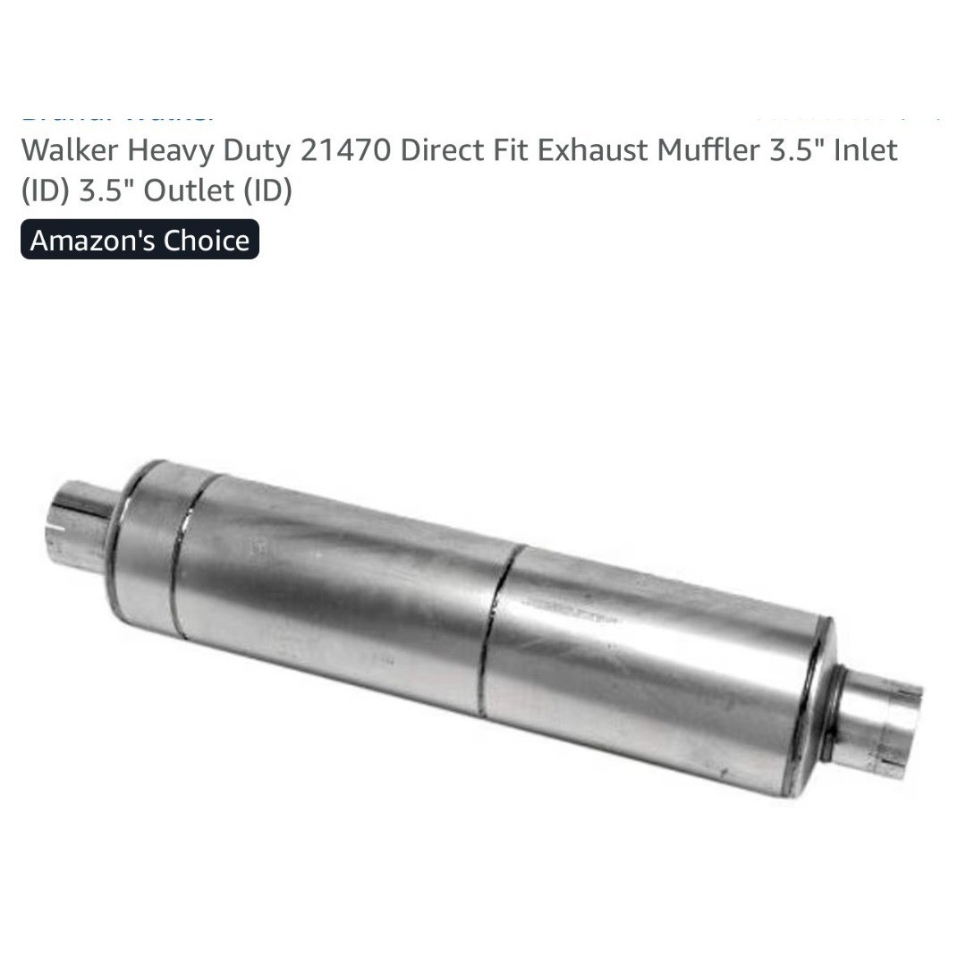Walker Exhaust Muffler Mega-Flow RV 3 1/2″ Inlet/3 1/2″ Outlet Steel Natural EA