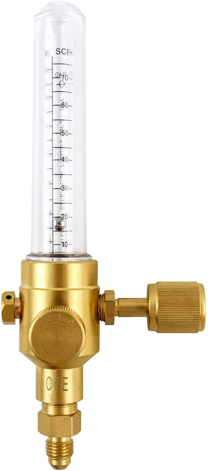 1/4in Flare Nitrogen Flow Indicator 1/4 FxM Brazing Purge Gauge 3-4 CFH HVAC Kit