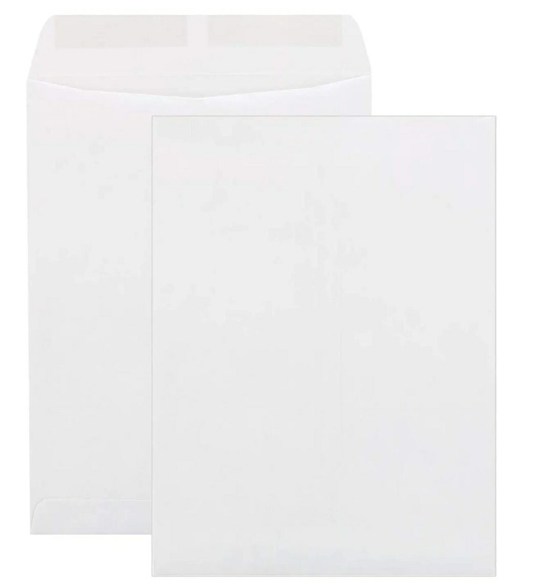 Envelopes Mead Catalog Mailing Envelope, premium Gummed Seal, 9″ x 12″, White