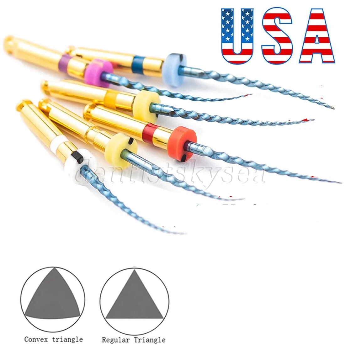 SANDENT Endo Rotary Files Blue NITI root canal endodontic Files Taper 25MM