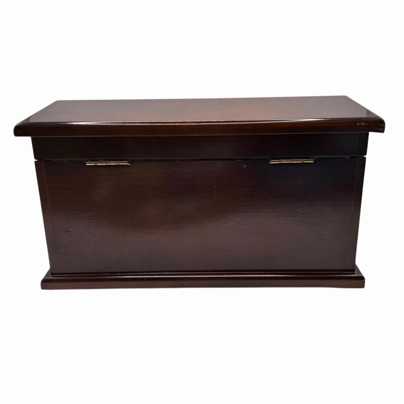 Bombay Company Mahogany Wood Box Letter Desk Organizer Hinged Lids 1987 10x5x5.8