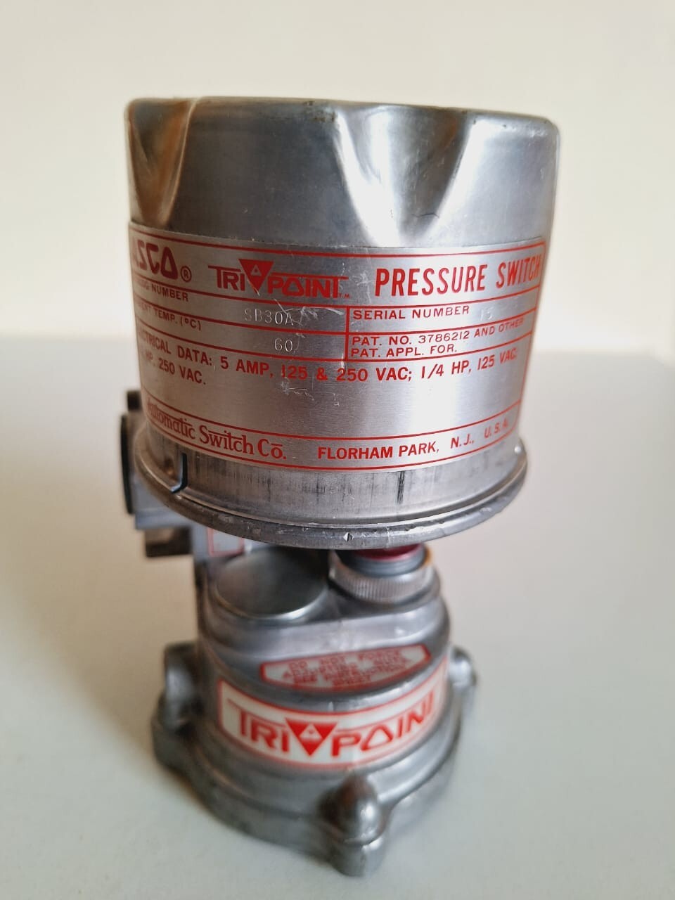 Asco SB30A Tri Point Pressure Switch 5 Amp 125VAC-250VAC