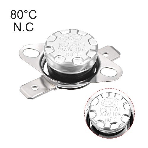 KSD301 80C 176F 10A NC Adjustable Snap Disc Thermostat Swit Number of Items: 2