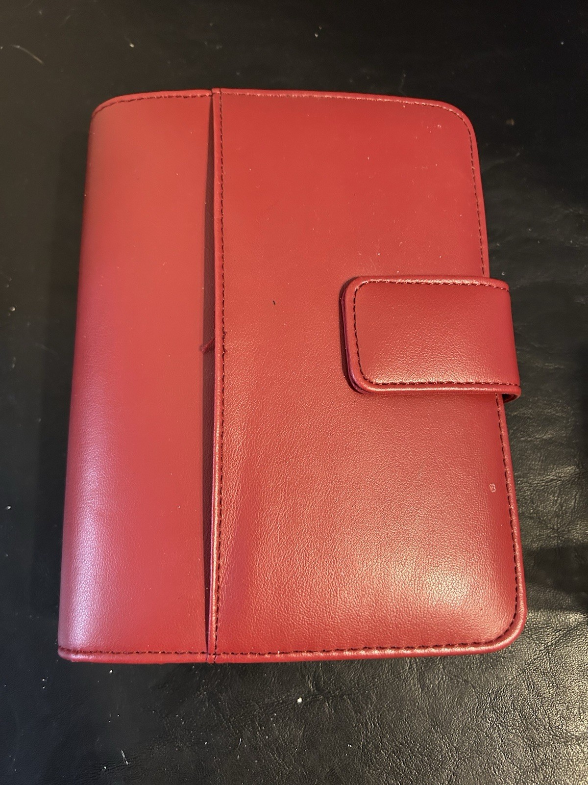 Mundi Red Faux Leather Zipper Personal Planner Organizer 7.5 in