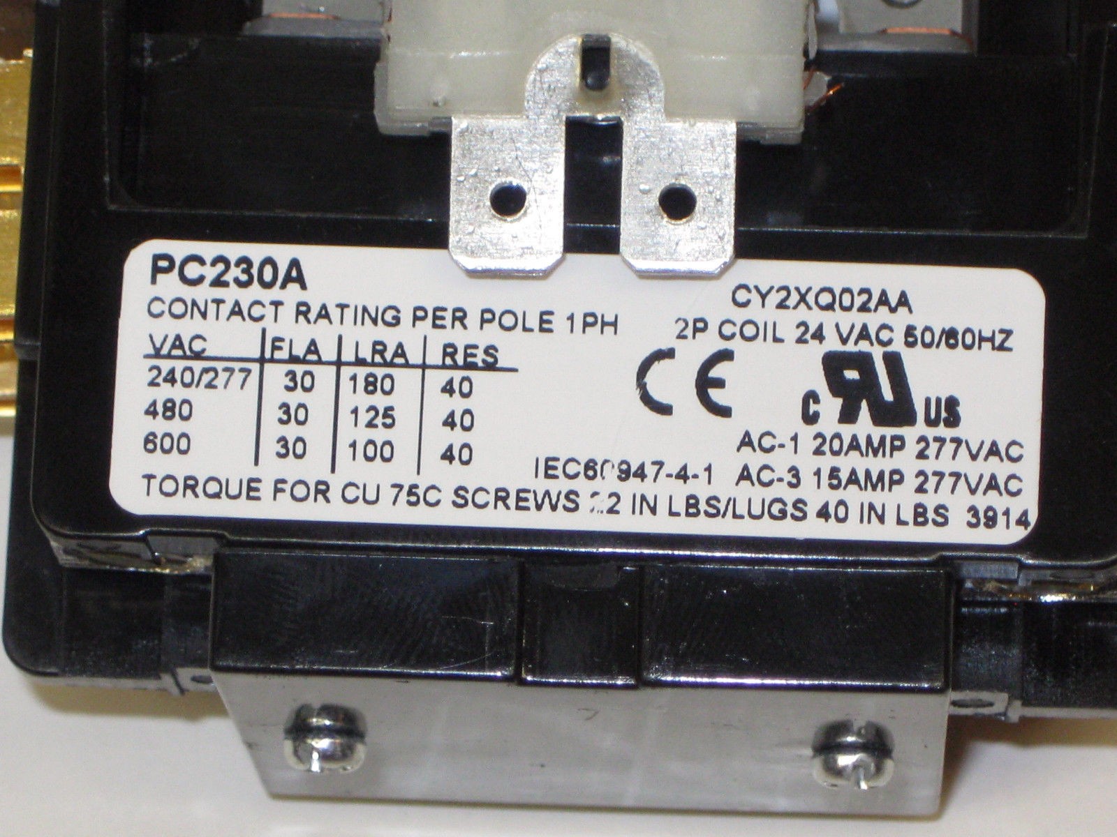 PC230A Contactor Double Two Pole 30 Amps 24 Volts for Air Conditioner Heat Pump
