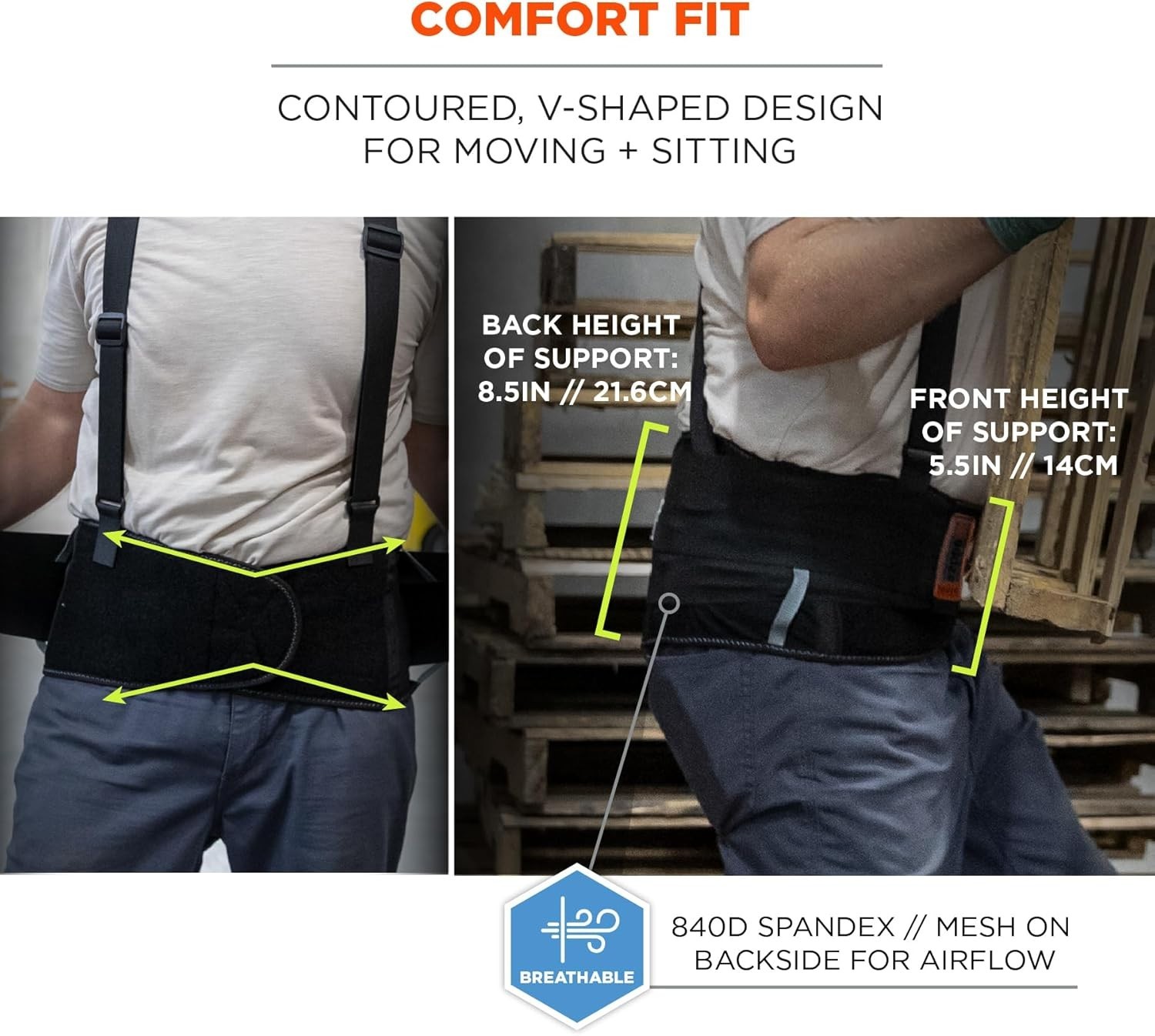 ProFlex 2000SF High-Performance Spandex Back Support, X-Large, Black