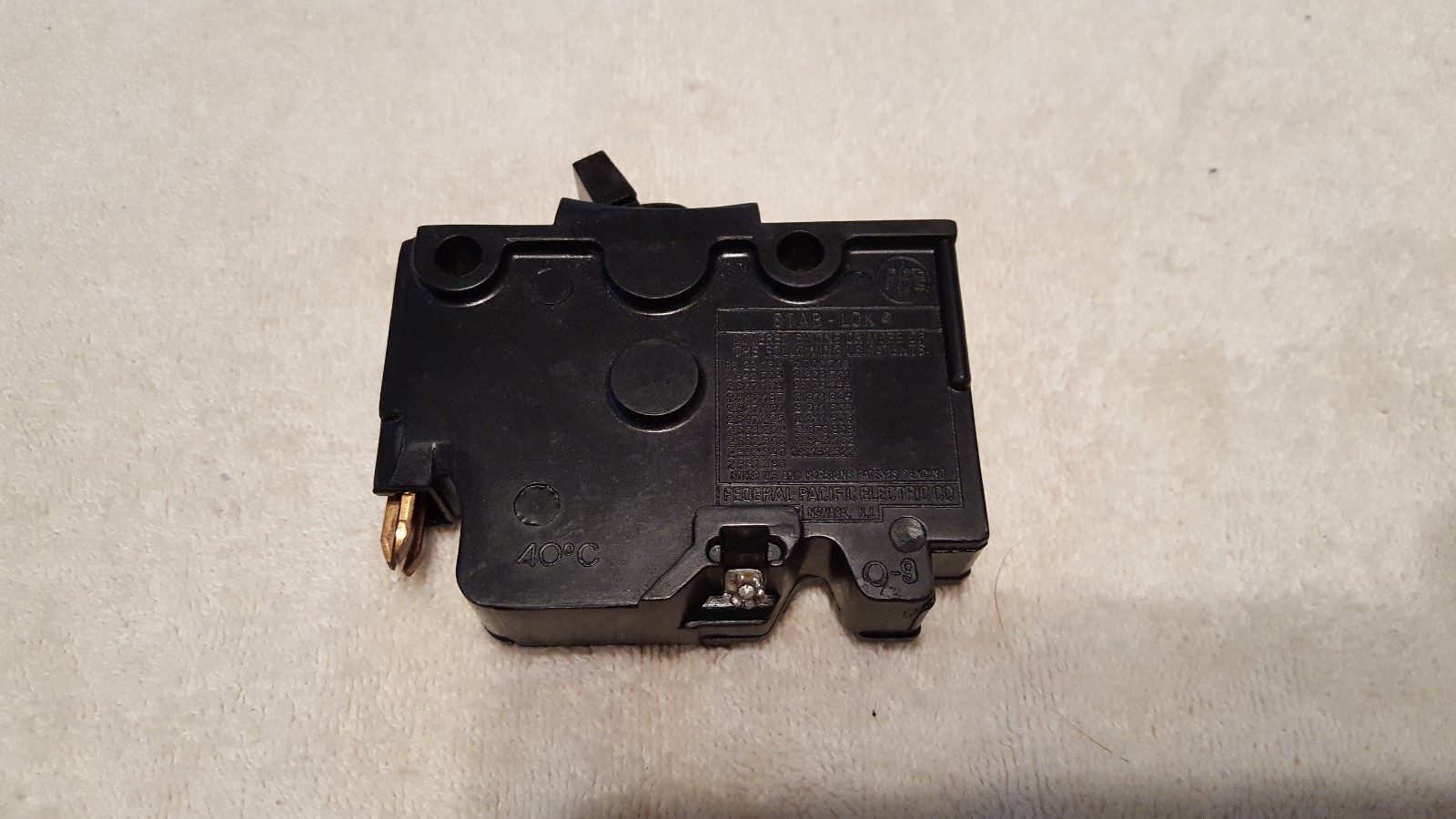Federal Pacific FPE NA NA115 1 Pole 15 Amp Circuit Breaker Red Handle